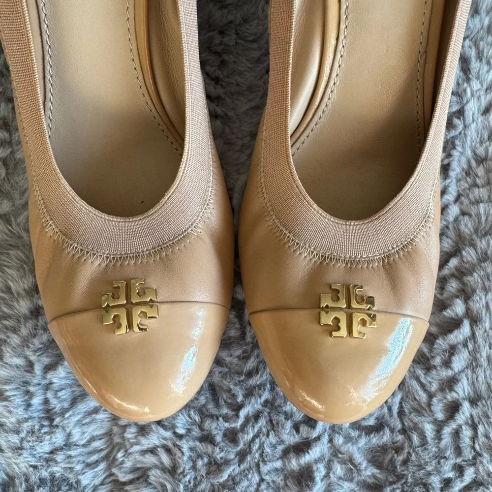 TORY BURCH Women’s Jolie Patent Leather Wedge Heels